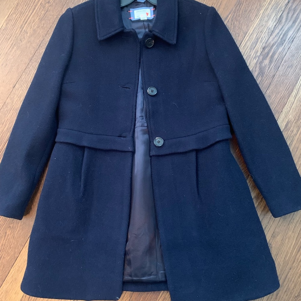Girls Crewcuts by J Crew navy wool coat.